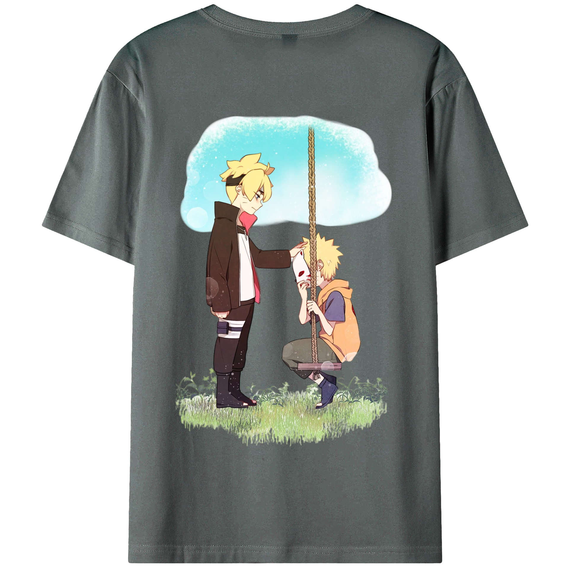 （画像用） NARUTO -ナルト- うずまき ボルト Uzumaki Boruto 綿100％半袖Tシャツ（背面プリント）